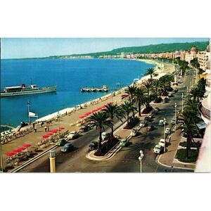 Vintage Nice France Promenade des Anglais Postcard by Montluet Italcolor